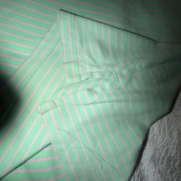 Vintage Polo Ralph Lauren Striped Polo Shirt Green Pink Men's Large Y2K - Picture 3 of 8